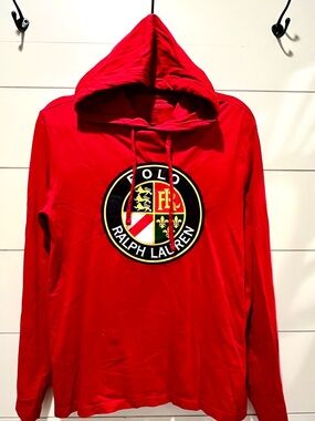 Polo Ralph Lauren Red Crest Logo Hooded Pullover